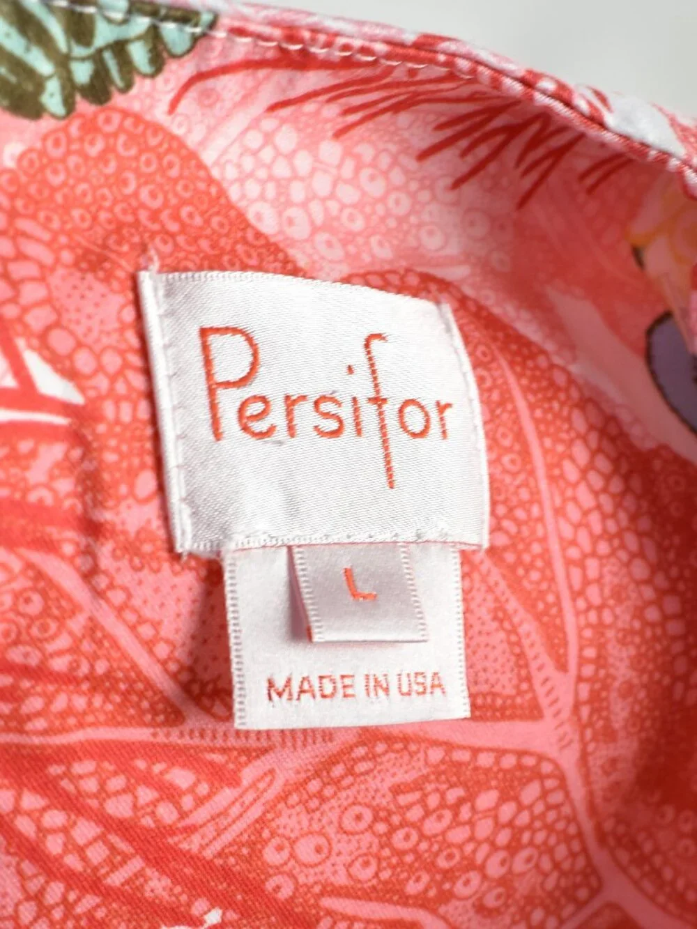 Persifor Margot Sheath Dress Coral Reef Print - L - Picture 8 of 8